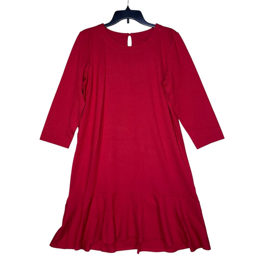 J Jill Ponte Dress Flounce Hem